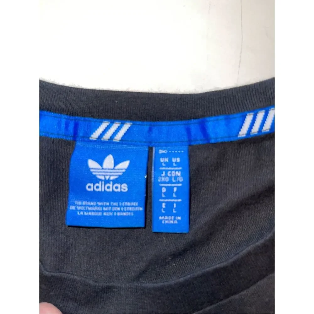 Adidas Boys T-Shirt TBWT3S Black with‎ White Size Large